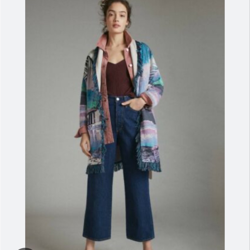 Anthropologie Aldo-Martins Moira Fringed Cardigan Small